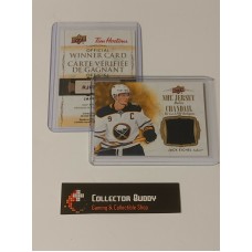 2020-21 Tim Hortons Jack Eichel NHL Jersey Relic Official Winner Card